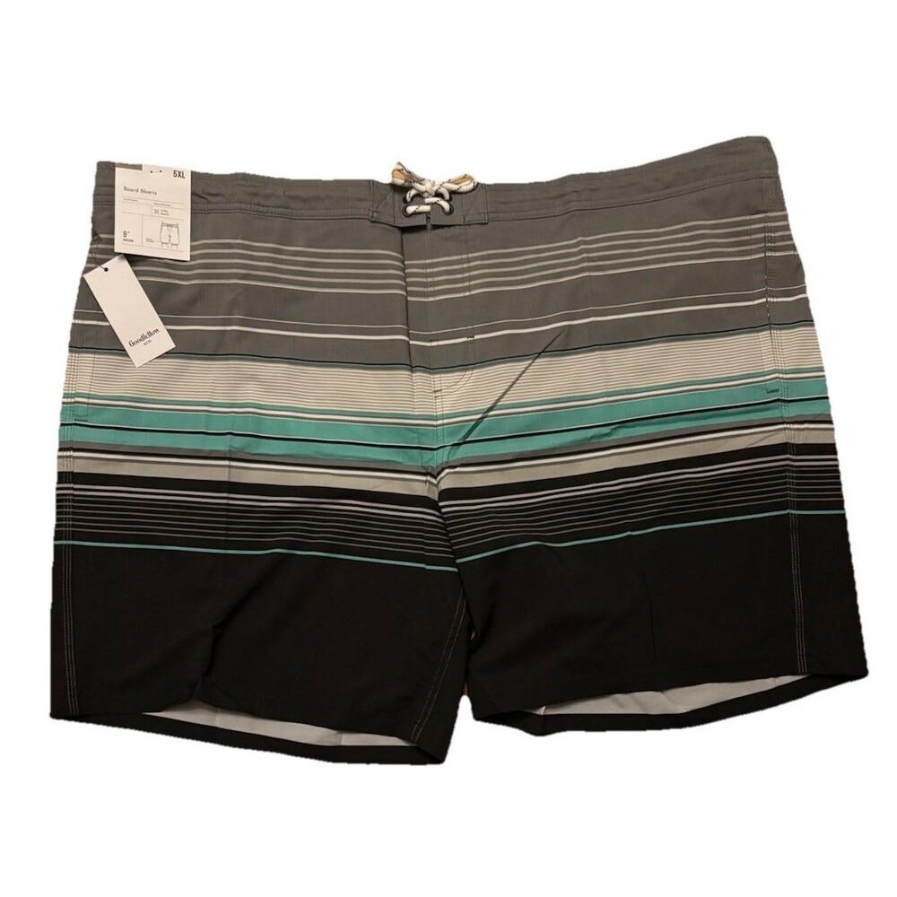 Goodfellow & Co Men’s Board Shorts Big & Tall 5XL Striped 4-Way Stretch NWT